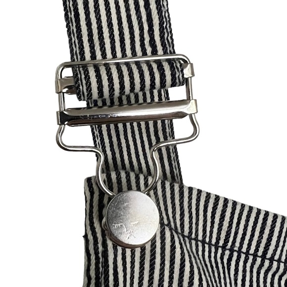 AlexaChung Blue White Stripe Zip Front Dungarees Overalls Size 27 - Picture 12 of 16